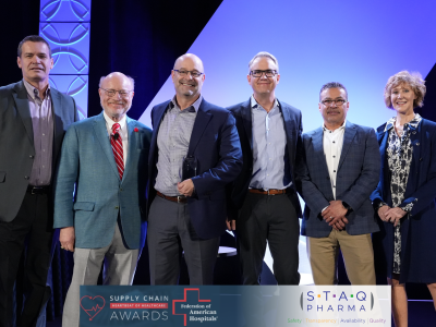 STAQ Pharma board members receiving the STAQ Pharma Honored with the Prestigious 2024 Heartbeat of Healthcare Supplier Award