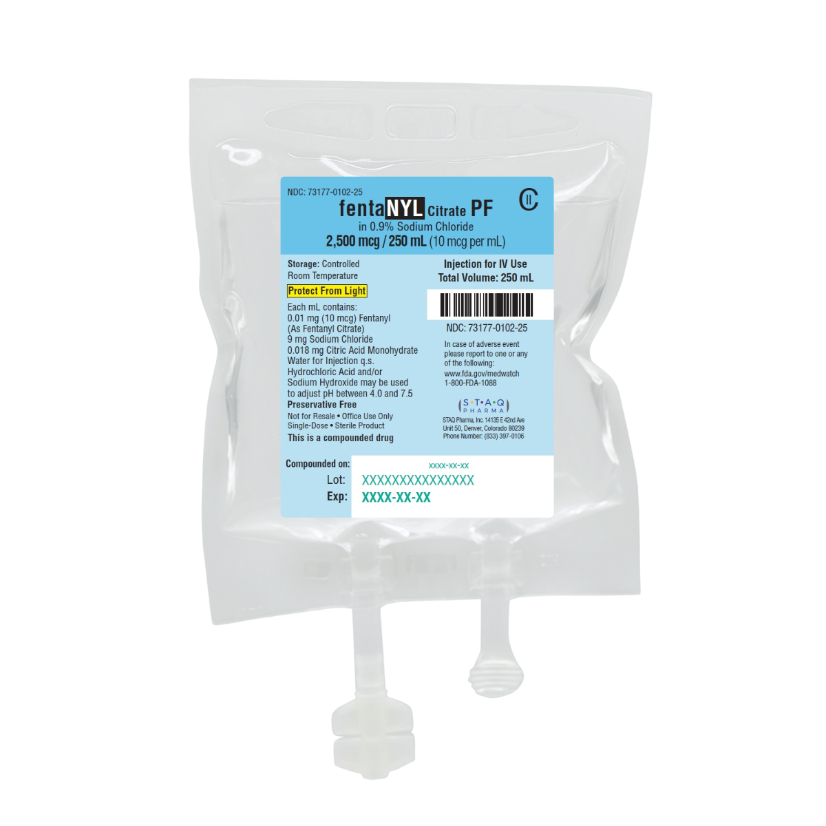 Fentanyl 250 mL IV bag